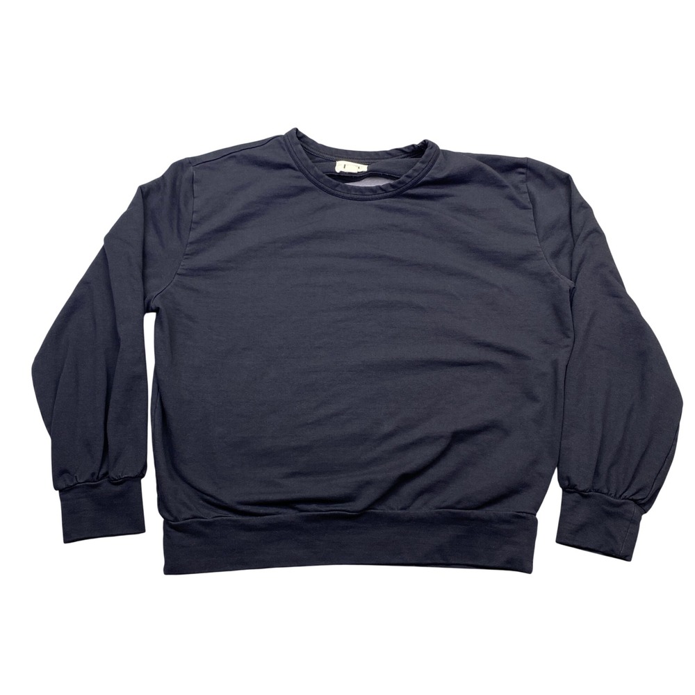Pact Organic Cotton Back Cutout Sweatshirt Black Small French Terry Pullover